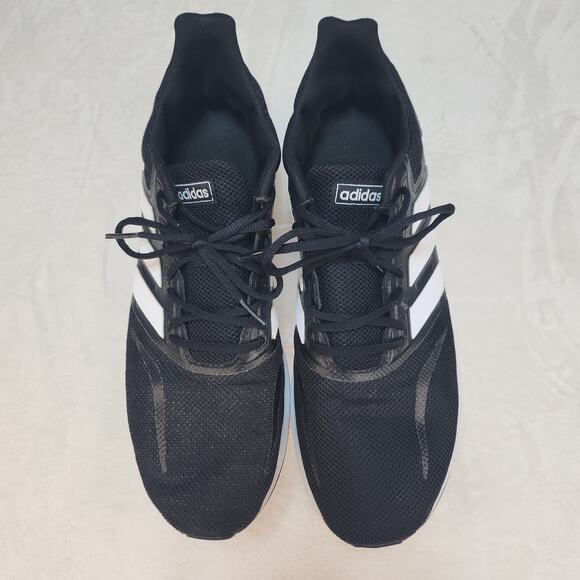 Adidas Shoes Mens 14 Run Falcon Core Black Running Walking Gym Workout Low Tops - Picture 4 of 15